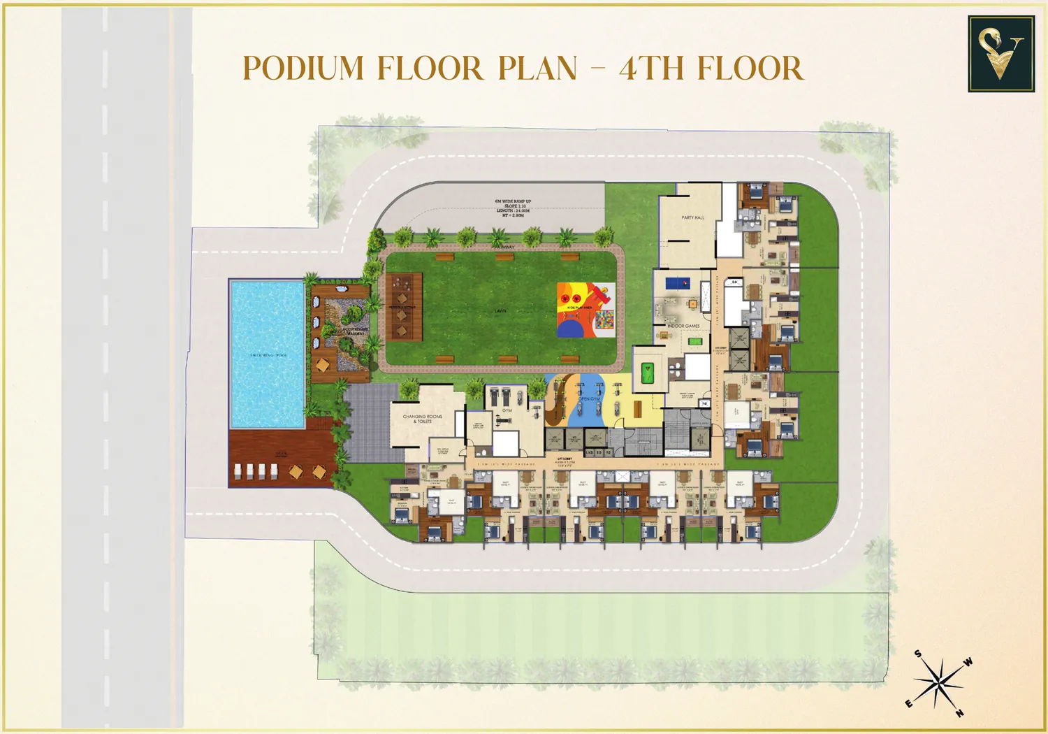 Amenity floor plan Moraj Silent Valley 4th floor podium amenity floor plan